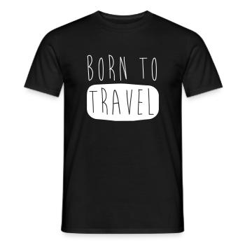 BORN TO TRAVEL - T-shirt homme - noir - Devant - AI Model Male 178 light (178cm)