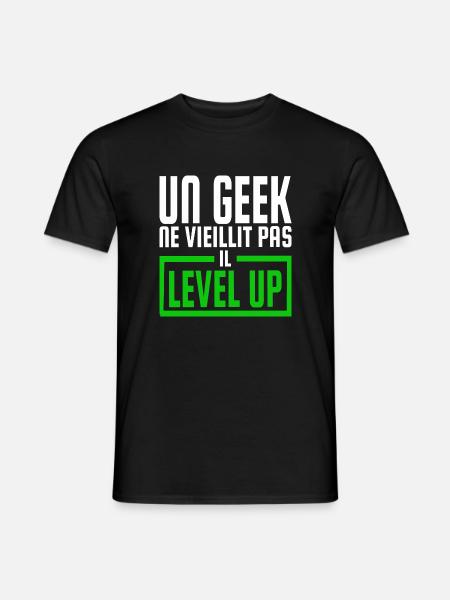 un geek ne vieillit pas - T-shirt homme - noir