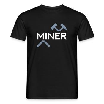 Miner (mallet and iron cut) - Men's T-Shirt - black - Front - AI Model Male 178 light (178cm)