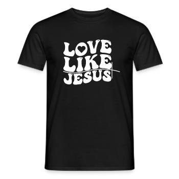 Aimer comme Jésus - T-shirt homme - noir - Devant - AI Model Male 178 light (178cm)
