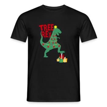 Tree Rex Xmas Geschenkidee - Männer T-Shirt - Schwarz - Vorne - AI Model Male 178 light (178cm)
