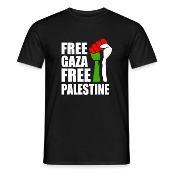 Free palestine - T-shirt homme - noir - Devant - AI Model Male 178 light (178cm)