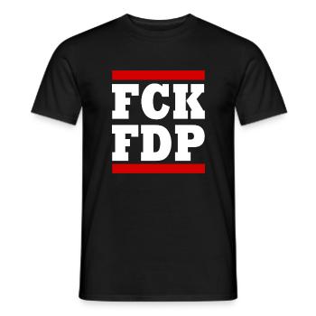 Fck fdp - T-shirt homme - noir - Devant - AI Model Male 178 light (178cm)