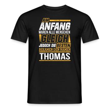 THOMAS - Die Besten - Männer T-Shirt - Schwarz - Vorne - AI Model Male 178 light (178cm)