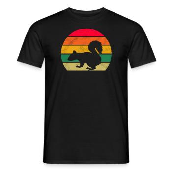 Forest Dweller Forest Animal Rongeur Rétro Écureuil - T-shirt homme - noir - Devant - AI Model Male 178 light (178cm)