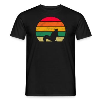 Wald Tierliebhaber Geschenk Retro Eichhörnchen - Männer T-Shirt - Schwarz - Vorne - AI Model Male 178 light (178cm)
