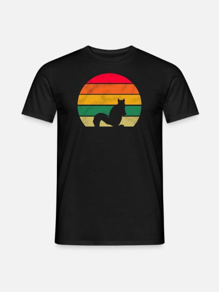 Wald Tierliebhaber Geschenk Retro Eichhörnchen - Männer T-Shirt - Schwarz