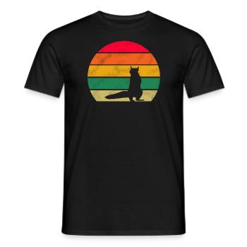 Animal Lover Rodent Gift Retro Squirrel - Men's T-Shirt - black - Front - AI Model Male 178 light (178cm)