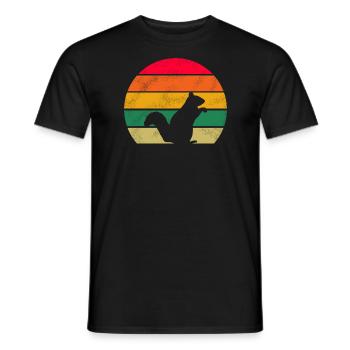 Forest Dweller Forest Animal Retro Écureuil - T-shirt homme - noir - Devant - AI Model Male 178 light (178cm)