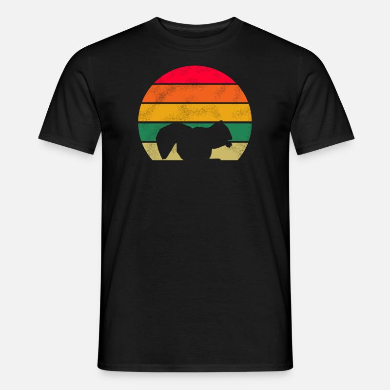Wald Tier Waldbewohner Retro Eichhörnchen - Männer T-Shirt - Schwarz
