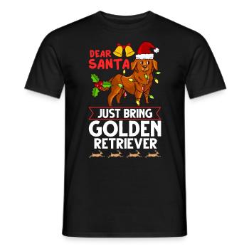 Golden Retriever Hund Welpen Besitzer Weihnachten - Männer T-Shirt - Schwarz - Vorne - AI Model Male 178 light (178cm)