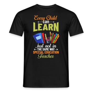 Special education Special education Promoting special needs - Men's T-Shirt - black - Front - AI Model Male 178 light (178cm)