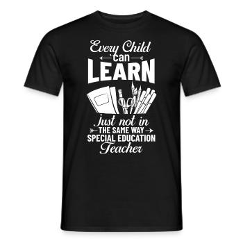 Special education Special education Promoting special needs - Men's T-Shirt - black - Front - AI Model Male 178 light (178cm)