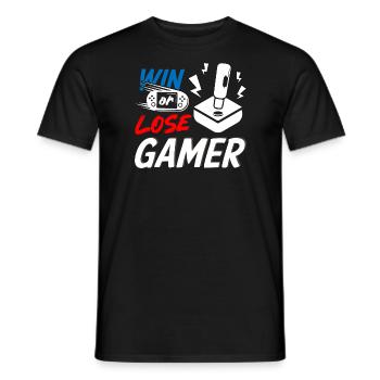 Win or Lose Gamer - Männer T-Shirt - Schwarz - Vorne - AI Model Male 178 light (178cm)