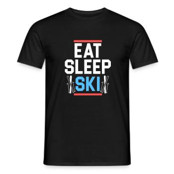 Eat Sleep Ski t-shirt - Men's T-Shirt - black - Front - AI Model Male 178 light (178cm)