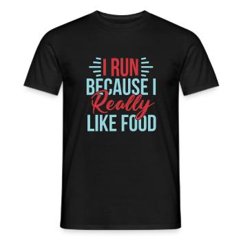 Je cours parce que j'aime vraiment le T-shirt de nourriture - T-shirt homme - noir - Devant - AI Model Male 178 light (178cm)
