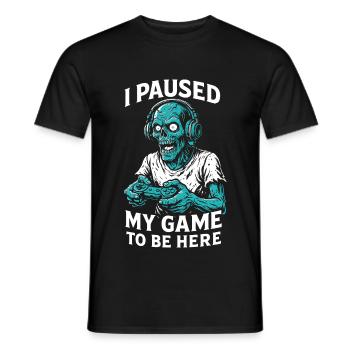 Zombie Gamer - Mode Pause de jeu - T-shirt homme - noir - Devant - AI Model Male 178 light (178cm)