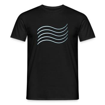 Élément eau, air, feu. Vagues. Personnel - T-shirt homme - noir - Devant - AI Model Male 178 light (178cm)