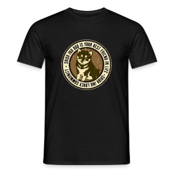 Shiba Inu dog - Men's T-Shirt - black - Front - AI Model Male 178 light (178cm)
