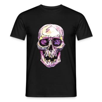 Skull with purple color - Men's T-Shirt - black - Front - AI Model Male 178 light (178cm)