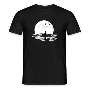 Pêcheur solitaire au clair de lune 4 - T-shirt homme - noir - Devant - AI Model Male 178 light (178cm)