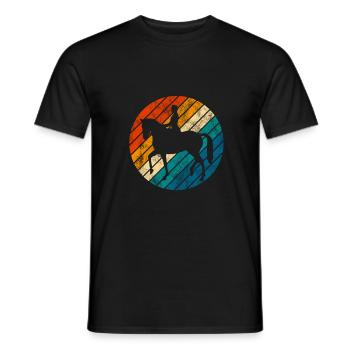 Dressage Cavalier de dressage Cheval d’équitation - T-shirt homme - noir - Devant - AI Model Male 178 light (178cm)