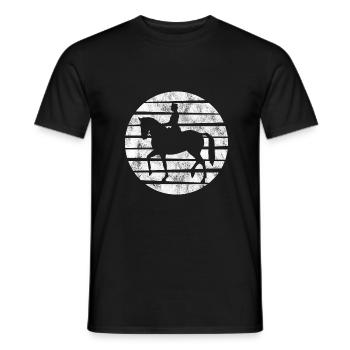 Dressage Cavalier de dressage Cheval d’équitation - T-shirt homme - noir - Devant - AI Model Male 178 light (178cm)