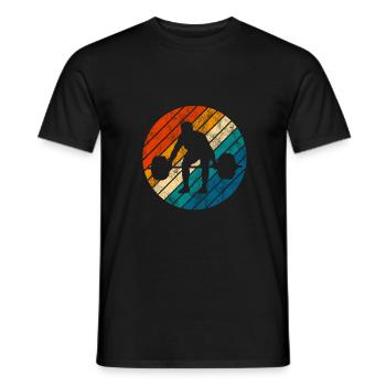 Bodybuilding Bodybuilder GYM Fitnessstudio Retro - Men's T-Shirt - black - Front - AI Model Male 178 light (178cm)
