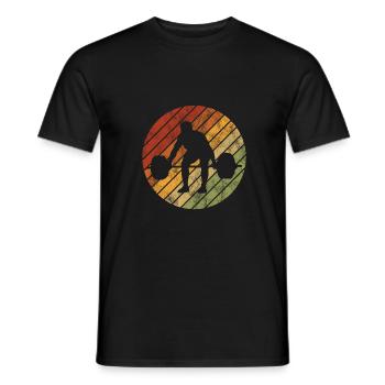 Bodybuilding Bodybuilder GYM Fitnessstudio Retro - Männer T-Shirt - Schwarz - Vorne - AI Model Male 178 light (178cm)