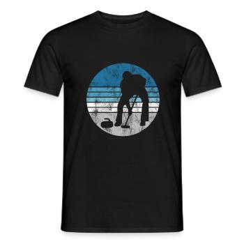 Curling sur glace Curling Retro Cadeau - T-shirt homme - noir - Devant - AI Model Male 178 light (178cm)