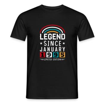 1995 Legend Since Geburtstag Geschenk Januar - Männer T-Shirt - Schwarz - Vorne - AI Model Male 178 light (178cm)