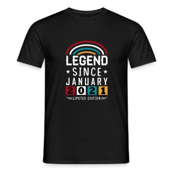 2021 Légende depuis Cadeau d’anniversaire Janvier - T-shirt homme - noir - Devant - AI Model Male 178 light (178cm)