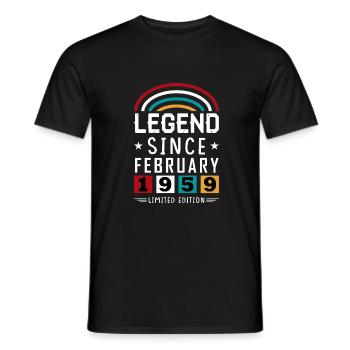1959 Legend Since Birthday Gift February - Men's T-Shirt - black - Front - AI Model Male 178 light (178cm)
