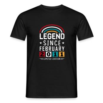 2011 Legend Since Birthday Gift February - Men's T-Shirt - black - Front - AI Model Male 178 light (178cm)