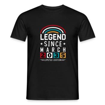 2035 Légende depuis la marche cadeau d’anniversaire - T-shirt homme - noir - Devant - AI Model Male 178 light (178cm)