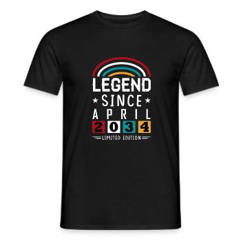 2034 Legend Since Birthday Gift April - Men's T-Shirt - black - Front - AI Model Male 178 light (178cm)