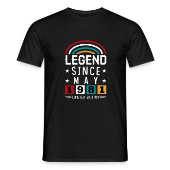 1981 Legend Since Geburtstag Geschenk Mai - Männer T-Shirt - Schwarz - Vorne - AI Model Male 178 light (178cm)