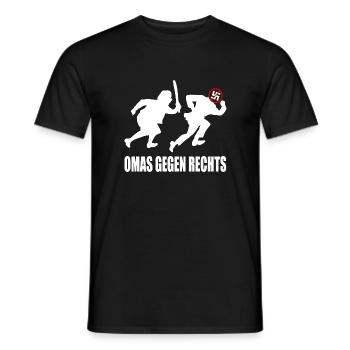 Omas gegen rechts - Männer T-Shirt - Schwarz - Vorne - AI Model Male 178 light (178cm)