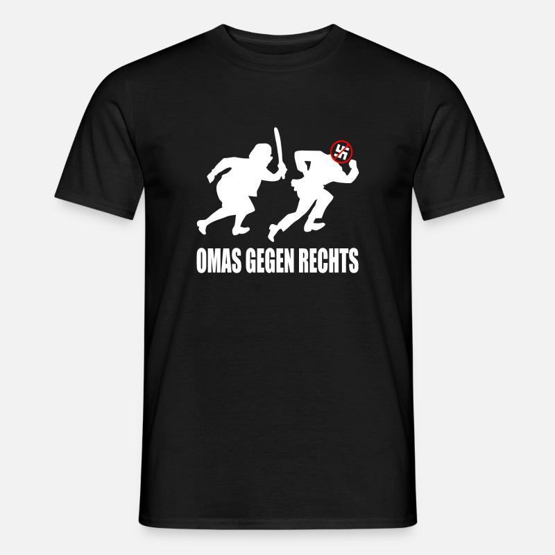 Omas gegen rechts - Männer T-Shirt - Schwarz