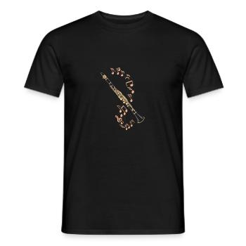 Clarinet with flowing notes - Men's T-Shirt - black - Front - AI Model Male 178 light (178cm)
