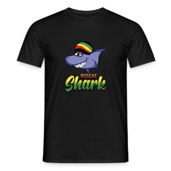 Reggae Shark Rastafari Musique Cadeau Jamaïque - T-shirt homme - noir - Devant - AI Model Male 178 light (178cm)