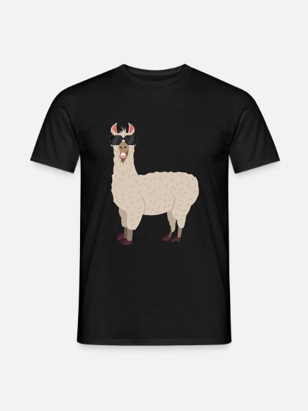 T-Shirt Lama Happy Life Alpaga - T-shirt homme - noir