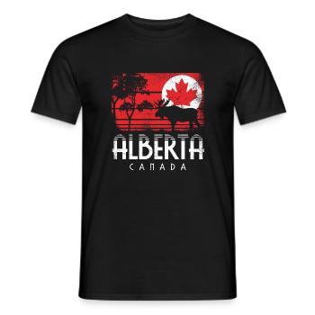 ALBERTA CANADA FLAG MAPLE LEAF CANADA CADEAU - T-shirt homme - noir - Devant - AI Model Male 178 light (178cm)