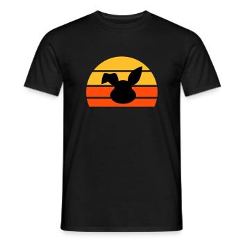 Rabbit's head with bent ear in front of a half sun - Men's T-Shirt - black - Front - AI Model Male 178 light (178cm)