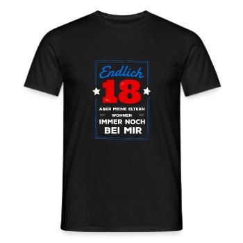 18 Meine Eltern Wollen Immer Noch Nicht Ausziehen - Männer T-Shirt - Schwarz - Vorne - AI Model Male 178 light (178cm)