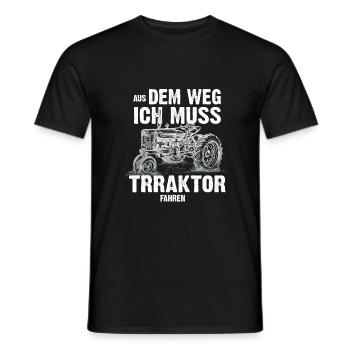 Landwirtschaft Aus Dem Weg Traktor Trecker - Männer T-Shirt - Schwarz - Vorne - AI Model Male 178 light (178cm)