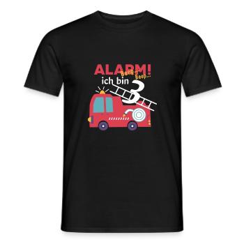 Alarm! Ich bin 3 Feuerwehr Design - Männer T-Shirt - Schwarz - Vorne - AI Model Male 178 light (178cm)