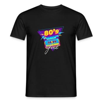 80's| Costume| Bright Colors| Millennials|Humor - Männer T-Shirt - Schwarz - Vorne - AI Model Male 178 light (178cm)