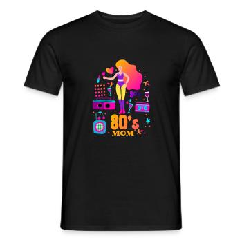 80's| Costume| Bright Colors| Millennials|Humor - Männer T-Shirt - Schwarz - Vorne - AI Model Male 178 light (178cm)
