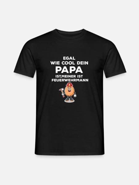 Feuerwehr Feuerwehrmann Papa Kind - Männer T-Shirt - Schwarz